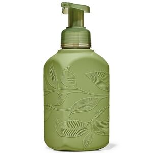 Bath & Body Works Green Leaf Embossed Refillable Foaming Hand Soap Dispenser NEW